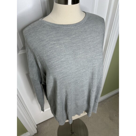 MERSEA The Amour Pullover Sweater One Size Gray Navy Heart Patch - Picture 3 of 9